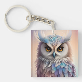 Dreamy Fantasy Owl Soft Pastellfarben Schlüsselanhänger