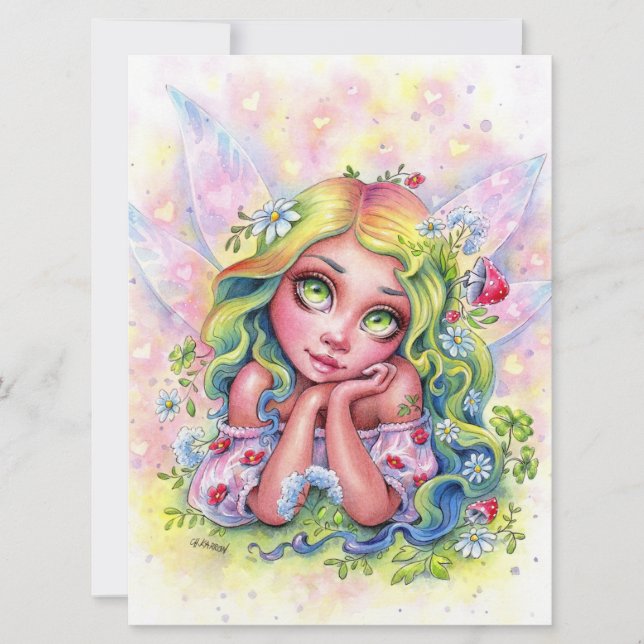 Dreamy Fee Niedlich Fairy Girl Fantasy Blume Art C (Vorderseite)