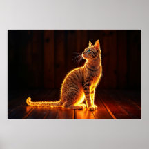 Dreamy feline art gold cat portrait schöne Haustie