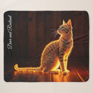 Dreamy feline art gold cat portrait schöne Haustie Sherpadecke