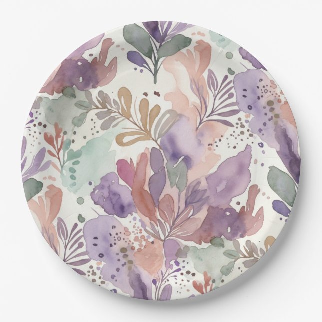 Dreamy Feminine Design Paper Plate Pappteller (Vorderseite)