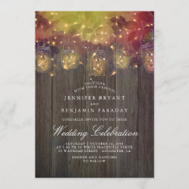 Dreamy Firefly Lights und Mason Jar Rustic Wedding Einladung
