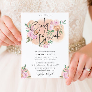 Dreamy Floral Baby Brunch Showkarte Einladung