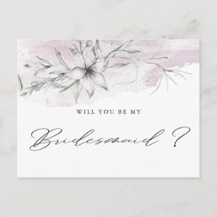 Dreamy Floral   Bridesmaid Postcard Postkarte