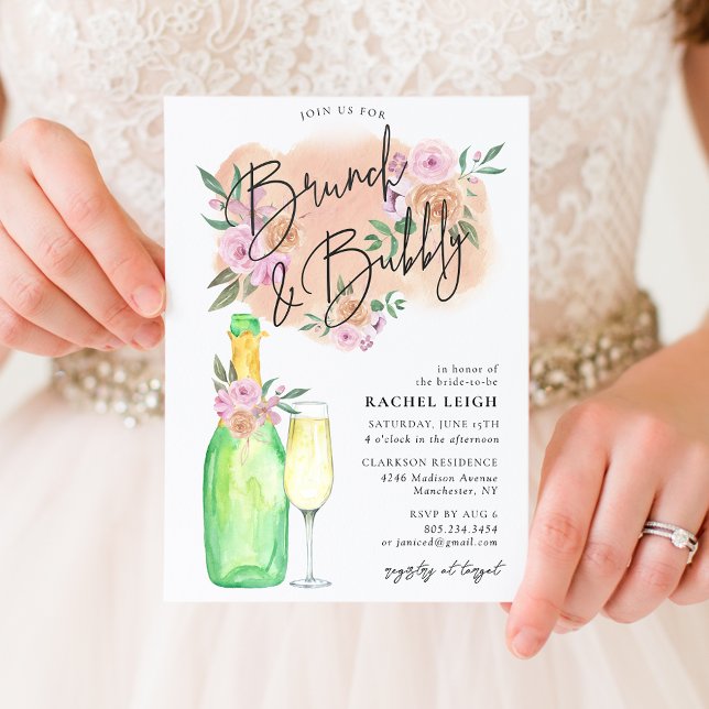 Dreamy Floral Brunch & Bubbly Brautparty Einladung (Von Creator hochgeladen)