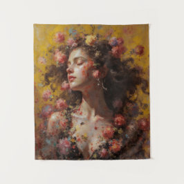 Dreamy Floral Goddess – Romantic Tapestry Wall Art Wandteppich