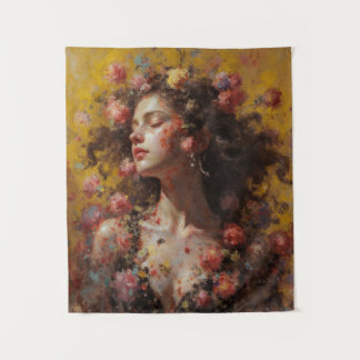 Dreamy Floral Goddess – Romantic Tapestry Wall Art Wandteppich