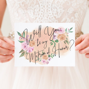 Dreamy Floral Matron of Honor Card Einladung