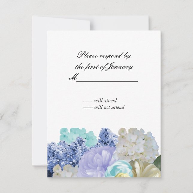 Dreamy Floral Repcard RSVP Karte (Vorderseite)