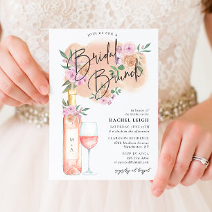 Dreamy Floral Rosé Bridal Brunch Einladung