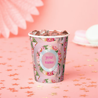 Dreamy Floral Sky Rings Pappbecher
