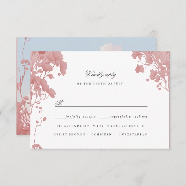 Dreamy floral Storybook rsvp Karte (Vorne/Hinten)