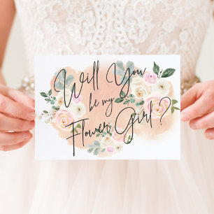 Dreamy Floral V2 Flower Girl Card Einladung
