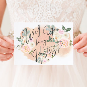 Dreamy Floral V2 Hostess Card Einladung