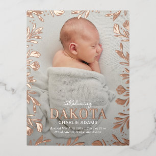 Dreamy Foliage Birth Ankündigung Postcard