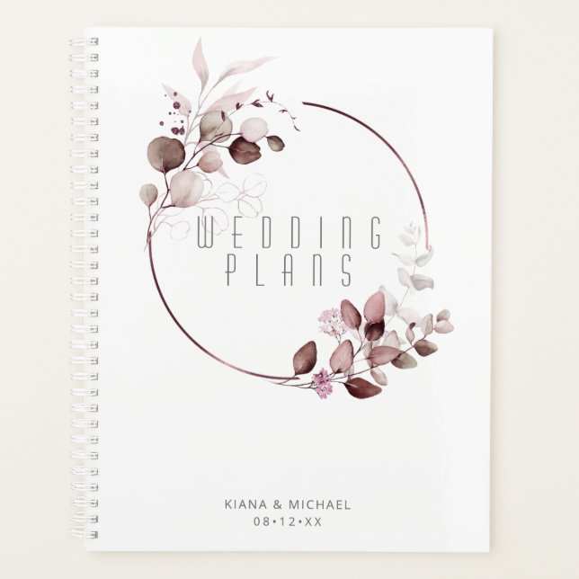 Dreamy Foliage Wedding Burgundy ID817 Planer (Vorderseite)