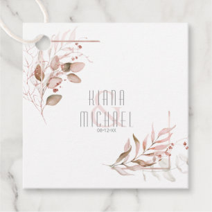 Dreamy Foliage Wedding V2 Blush Pink ID817 Geschenkanhänger