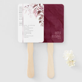 Dreamy Foliage Wedding Zeremony Burgundy ID817 Fächer