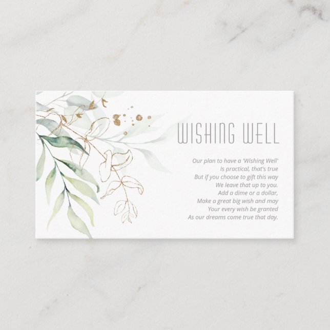 Dreamy Foliage Wishing Well V1 Green/Blue ID817 Begleitkarte (Vorderseite)