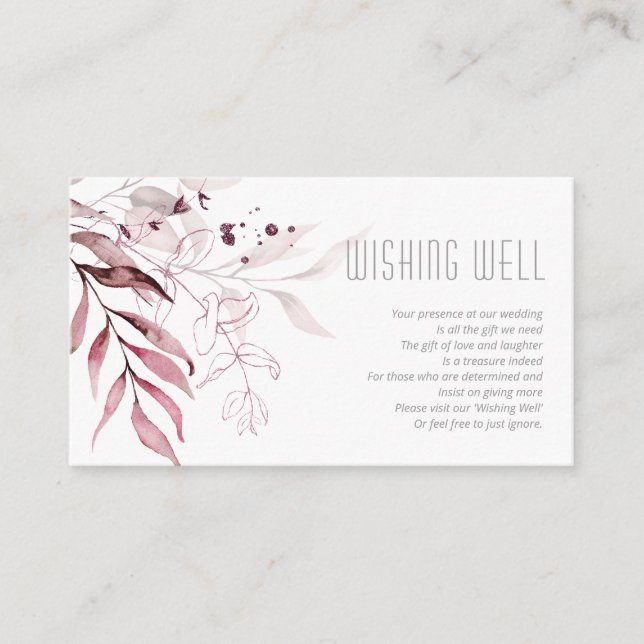 Dreamy Foliage Wishing Well V2 Burgundy ID817 Begleitkarte (Vorderseite)