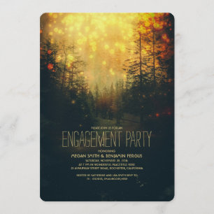 Dreamy Forest String Lights Tree Engagement Party Einladung