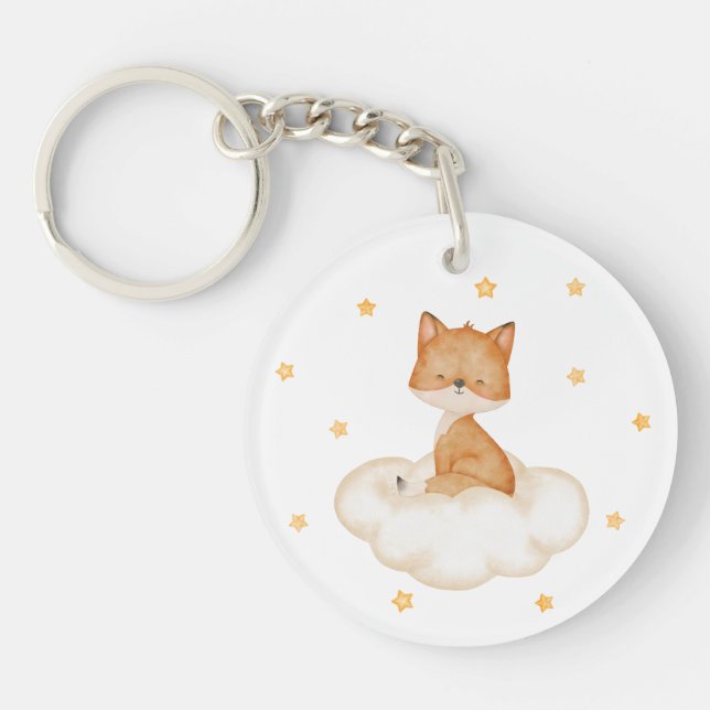 Dreamy Fox Baby Dusche Schlüsselanhänger (Vorderseite)