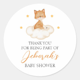 Dreamy Fox Babydusche Vielen Dank Runder Aufkleber