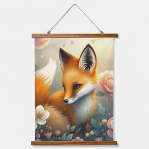 Dreamy Fox Wandteppich Mit Holzrahmen