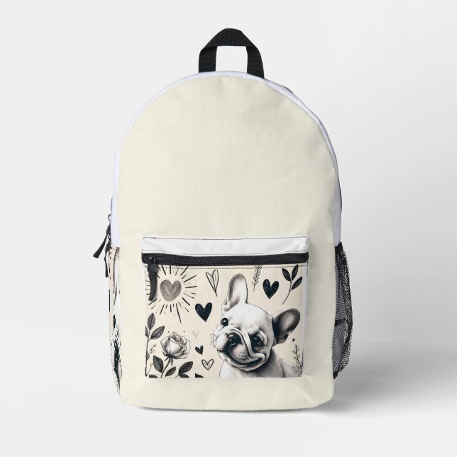 Dreamy Frenchie Bedruckter Rucksack (Vorderseite)