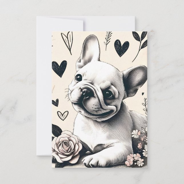 Dreamy Frenchie Dankeskarte (Vorderseite)