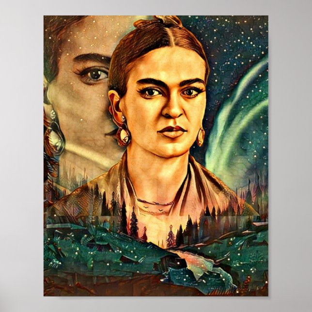 Dreamy Frida Kahlo Surreal Outdoor Woods Scene Poster (Vorne)