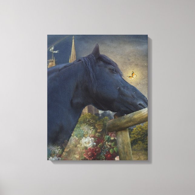 Dreamy Friesian - Wrapped Canvas Leinwanddruck (Vorderseite)