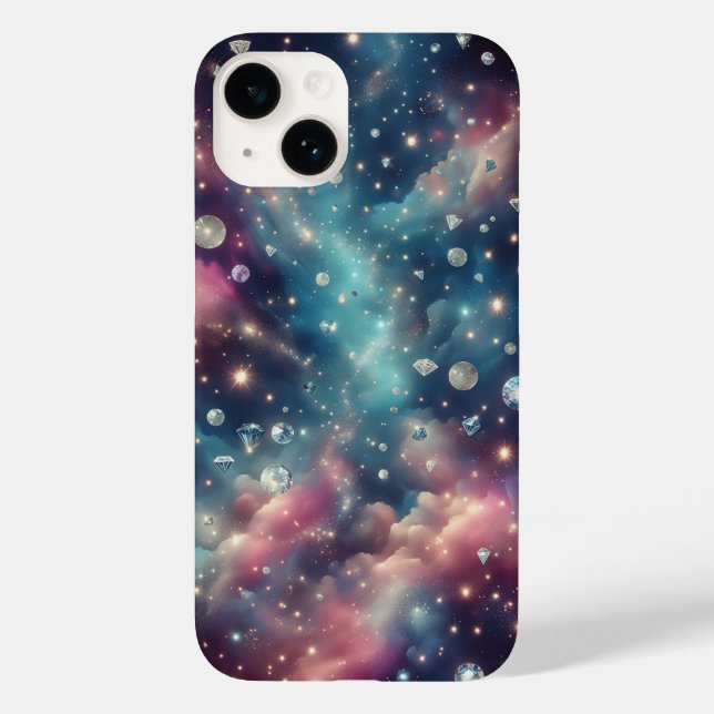 Dreamy Galaxy Diamond Space Glitter Stars Pastel N Case-Mate iPhone Hülle (Rückseite)