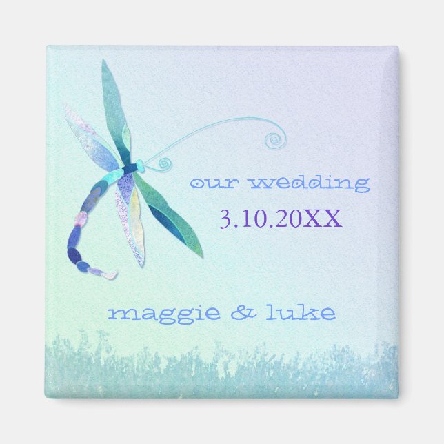 Dreamy Garden Dragonfly Hochzeit Einladung Magnet (Vorne)