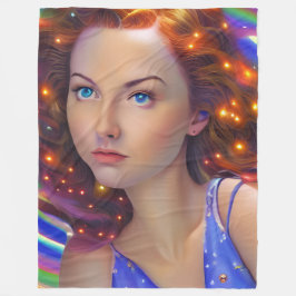 Dreamy Girl mit Rainbow Lights Fleecedecke