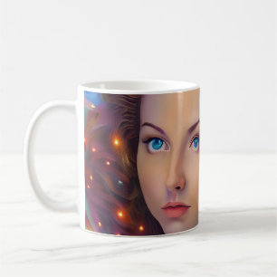 Dreamy Girl mit Rainbow Lights Kaffeetasse