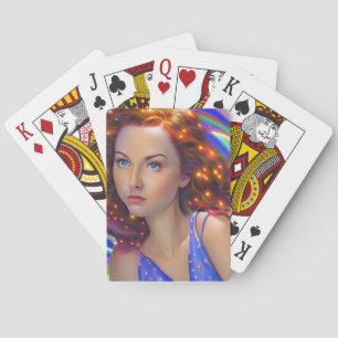 Dreamy Girl mit Rainbow Lights Spielkarten