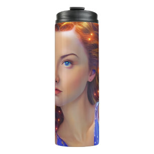 Dreamy Girl mit Rainbow Lights Thermosbecher