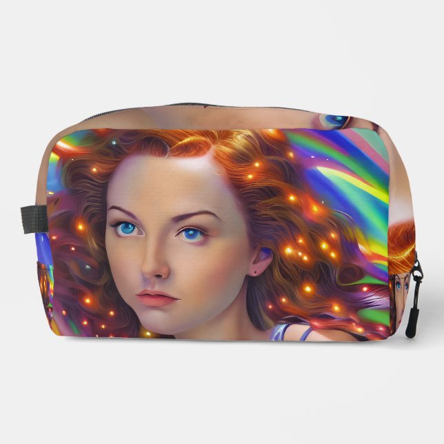 Dreamy Girl mit Rainbow Lights Waschbeutel (Vorderseite)