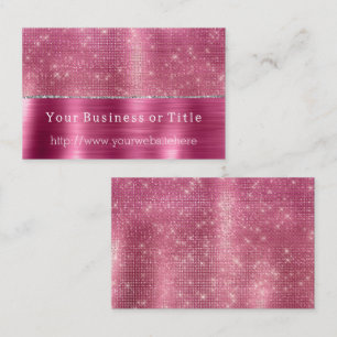 Dreamy Glitzy Pink Silver Sparkle Visitenkarte