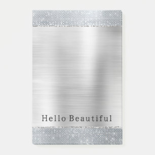 Dreamy Glitzy Silver Sparkle Post-it Klebezettel
