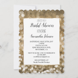 Dreamy Gold Bokeh Brautparty Einladung