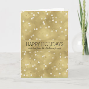 Dreamy Gold Bokeh Confetti Christmas Feiertagskarte
