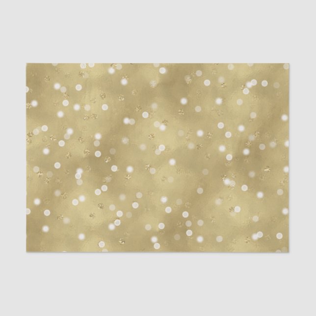Dreamy Gold Bokeh Confetti Seidenpapier (Vorderseite)