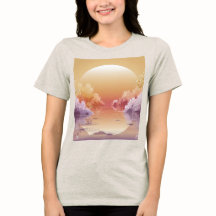 Dreamy Gold Sunset Illustration T - Shirt