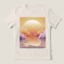 Dreamy Gold Sunset Illustration T - Shirt
