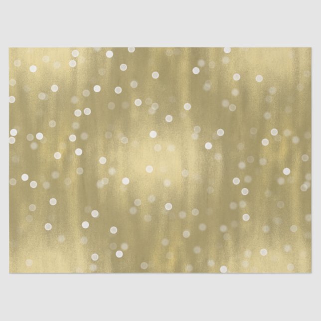 Dreamy Gold und White Confetti Bokeh Wedding Seidenpapier (Vorderseite)