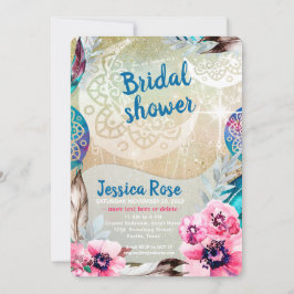 Dreamy Golden Boho Moon Brautparty Einladung