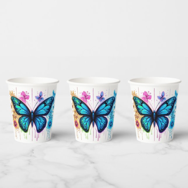 Dreamy Gradient Wings: Ein Schmetterling in Pastel Pappbecher (Multi)