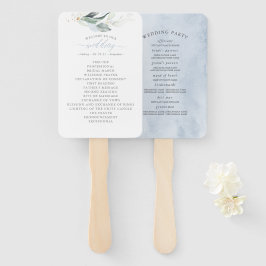 Dreamy Greenery Dusty Blue Wedding Program Fächer